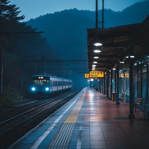 夜幕22:26,贵州同仁市快车抵玉门市区边缘站