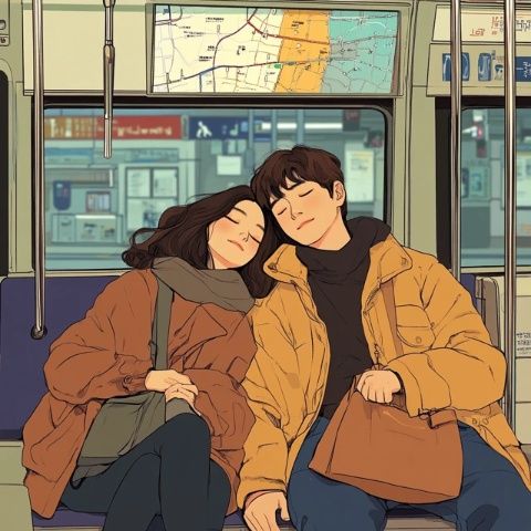 火车情侣秀温馨:男孩为女友织围巾引热议