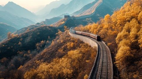 山城之风轻拂,绿皮列车跨越群峰
