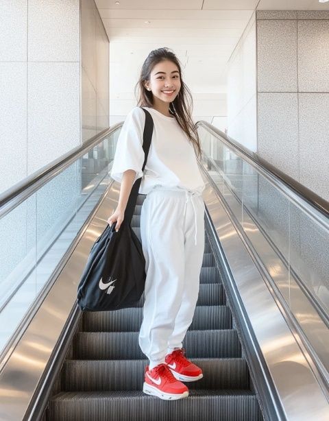 李女士在高铁上用袋子当座位,带给乘客真实的力量。