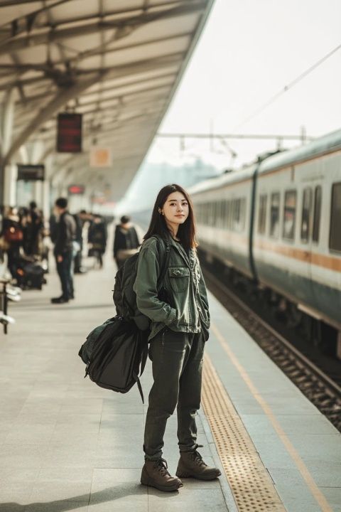 李女士在高铁上用袋子当座位,带给乘客真实的力量。