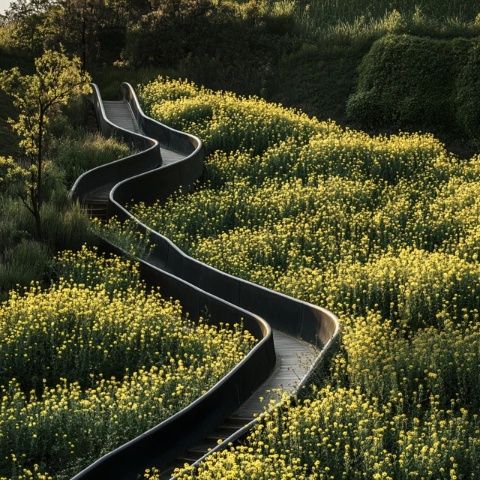 西成高铁油菜花海春景:百万亩金黄映衬速度与美景