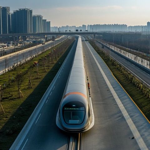 我国研制成功全球首台高温超导磁悬浮实验车