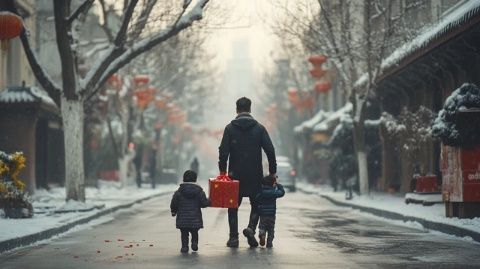 特警与乘警父子春运站台短暂相聚温暖人心