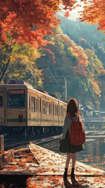 北国秋韵：列车窗外的色彩交响曲与生命轮回之旅