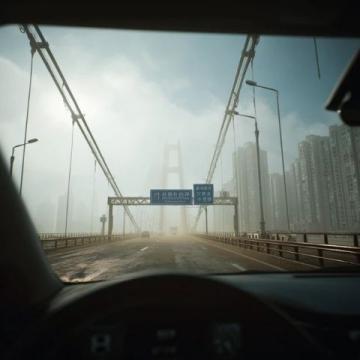 高铁穿越平潭海峡公铁两用大桥,到达小岛风光