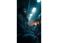 在一列夜深人静的列车上，一个女子坐了下来
