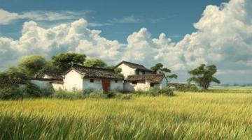 火车驶入湖南:乡村美景与陈旧房屋的对比