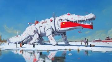 初春东北平原 D512/513列车如银龙穿行 精彩舞狮添喜庆