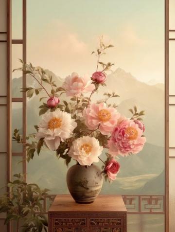 牡丹绽放，富贵之象
