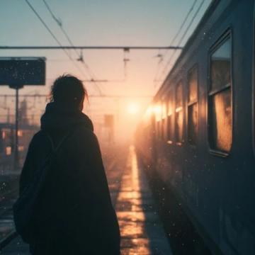 生活如列车奔向未知，工作压力下的孤独与温暖相伴