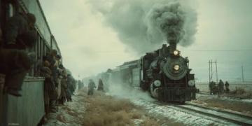 1976年，一列火车在驶入唐山时突遭大地震，车厢脱轨一下子翻倒，燃起熊熊大火