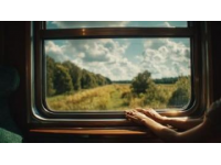 一男一女两位青年坐火车同行