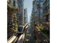 城市上空的自动驾驶单轨列车(单轨列车 自动)