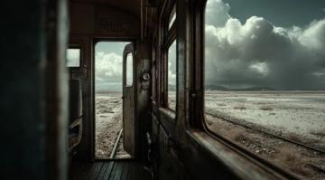 列车穿越戈壁滩:荒凉中的生命力与希望