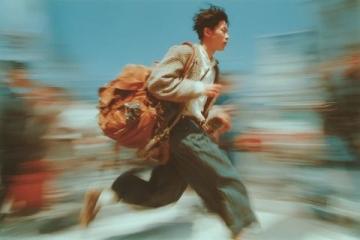 张伟携行囊赴上海求学 父亲张江车站送别默默站立