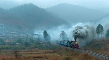 在卾豫皖大别山的崇山峻岭间，每日都有一趟满载无数期盼的公益慢火车