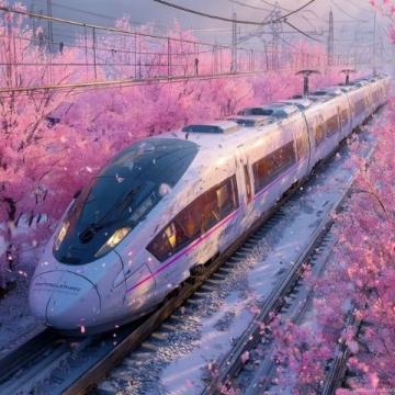 启程春天的梦幻之旅：乘坐列车穿越花开山脉，邂逅诗意心动的季节